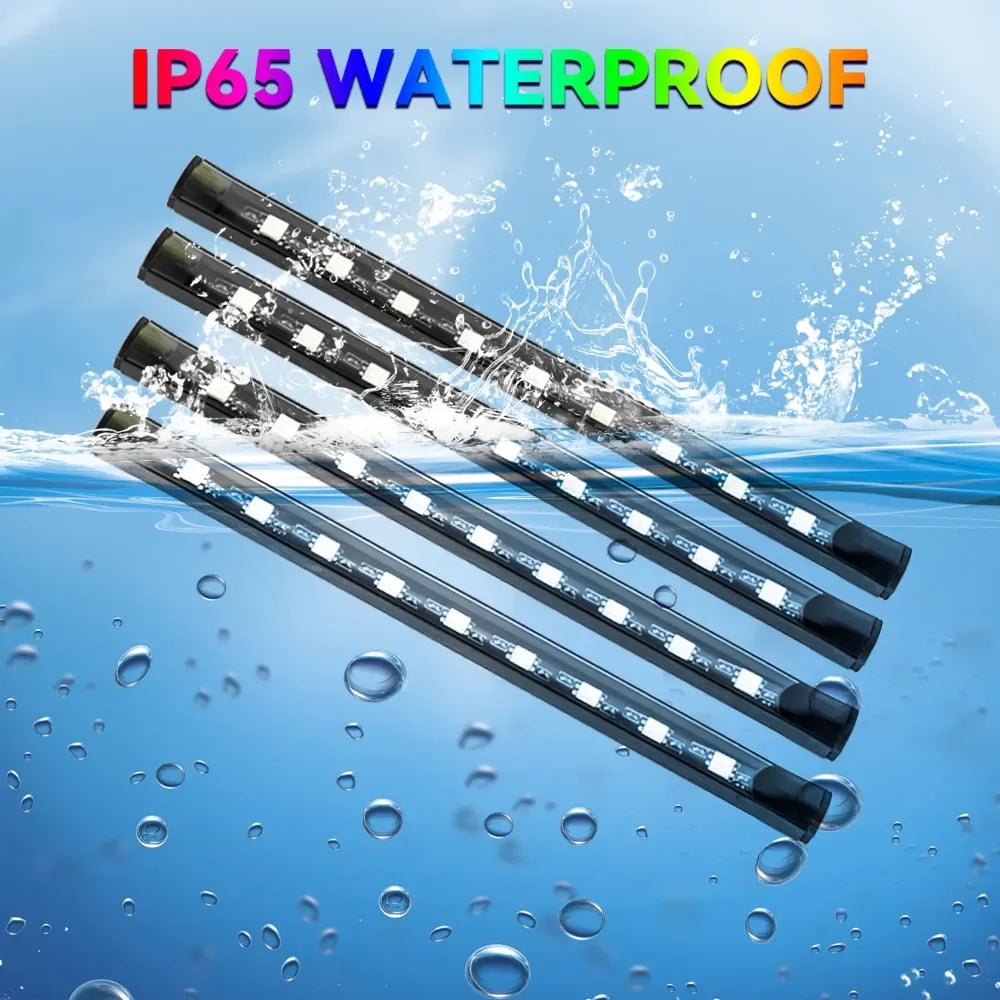 NEON LED Car Interior Ambient Foot Light Wireless Remote Music/APP Control Auto